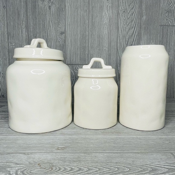 Rae Dunn canister / cookie jar  bundle bake , mix , eat jars with lids ceramic - Picture 15 of 15